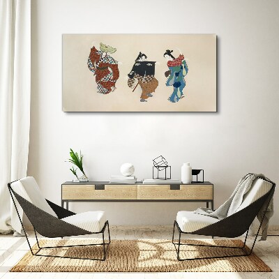Foto auf leinwand Japanische Tänzer in traditionellen Kostümen