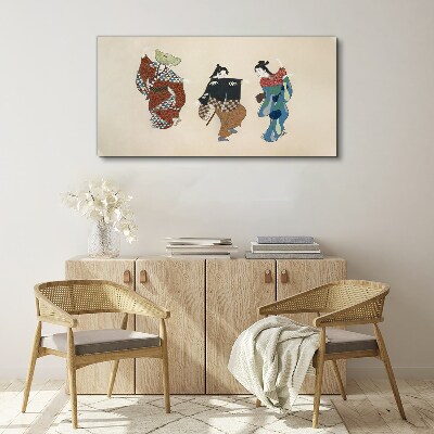 Foto auf leinwand Japanische Tänzer in traditionellen Kostümen