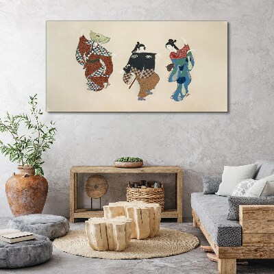 Foto auf leinwand Japanische Tänzer in traditionellen Kostümen