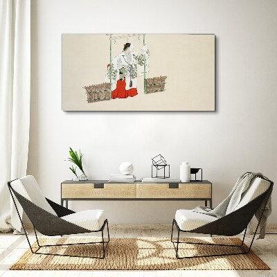 Foto auf leinwand Traditionelle japanische Szene mit einer Frau