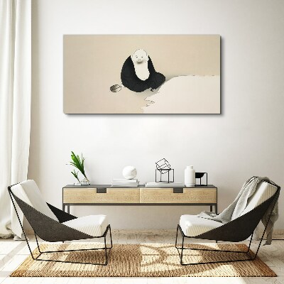 Foto auf leinwand Ein ruhiger Moment in einem monochromen Raum