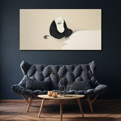 Foto auf leinwand Ein ruhiger Moment in einem monochromen Raum
