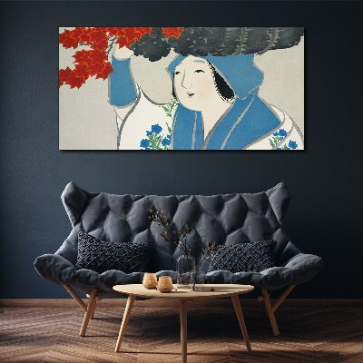 Foto auf leinwand Frauen-Kimono-Blätter