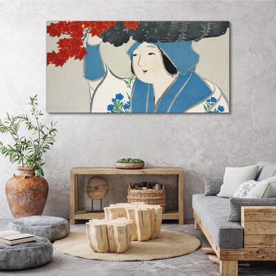 Foto auf leinwand Frauen-Kimono-Blätter