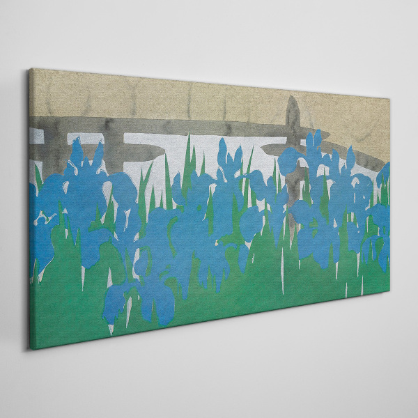 Foto auf leinwand Blumen in Blautönen