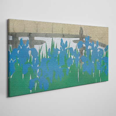 Foto auf leinwand Blumen in Blautönen