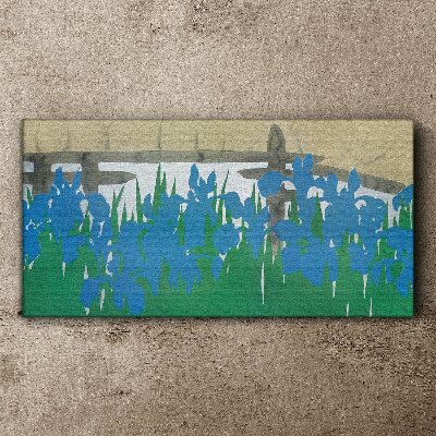 Foto auf leinwand Blumen in Blautönen