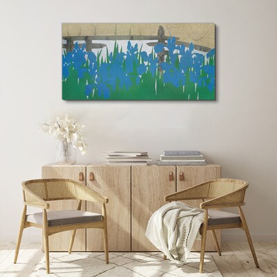 Foto auf leinwand Blumen in Blautönen