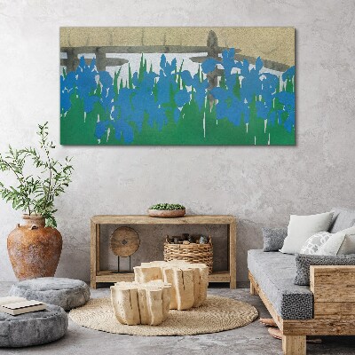 Foto auf leinwand Blumen in Blautönen