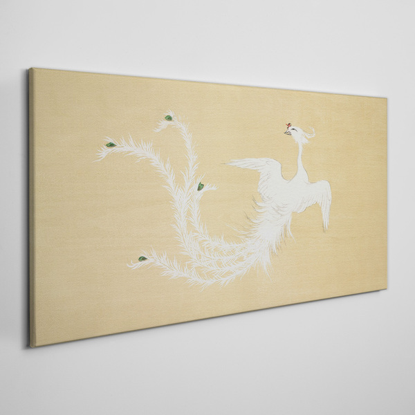 Foto auf leinwand Weißer Phönix auf goldenem Hintergrund