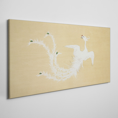 Foto auf leinwand Weißer Phönix auf goldenem Hintergrund