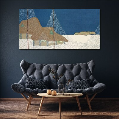 Leinwandbild Abstrakte Landschaft mit Mesh