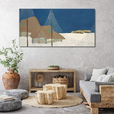 Leinwandbild Abstrakte Landschaft mit Mesh