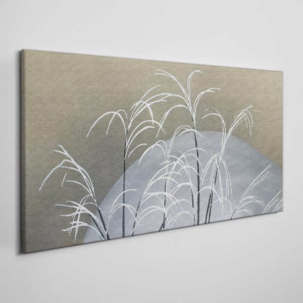 Bild auf leinwand Wintergräser vor der Bergkulisse