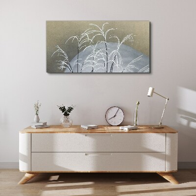 Bild auf leinwand Wintergräser vor der Bergkulisse