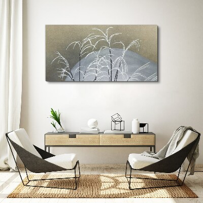 Bild auf leinwand Wintergräser vor der Bergkulisse