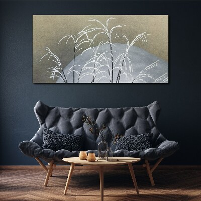 Bild auf leinwand Wintergräser vor der Bergkulisse