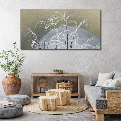 Bild auf leinwand Wintergräser vor der Bergkulisse