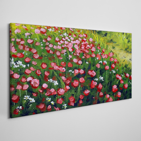 Foto auf leinwand Eine Wiese voller Mohnblumen