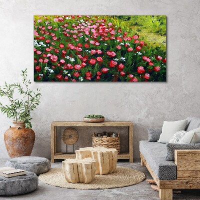 Foto auf leinwand Eine Wiese voller Mohnblumen