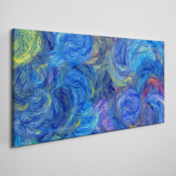 Bild auf leinwand Wirbelnde blaue Spiralen