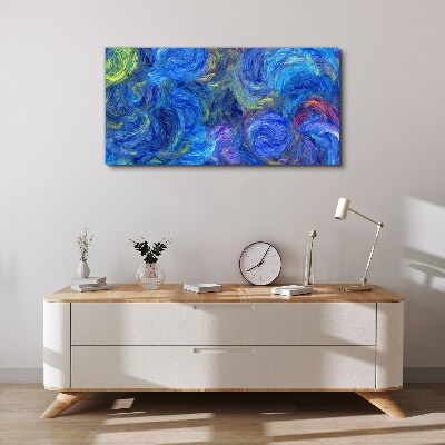 Bild auf leinwand Wirbelnde blaue Spiralen