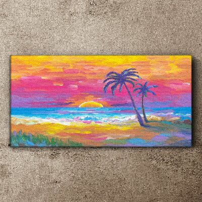 Foto auf leinwand Tropischer Sonnenuntergang über dem Meer