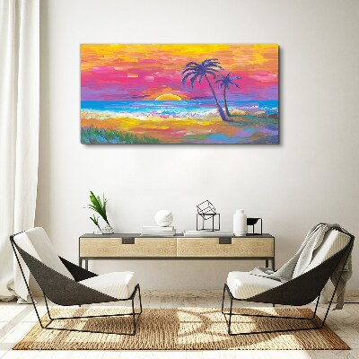 Foto auf leinwand Tropischer Sonnenuntergang über dem Meer