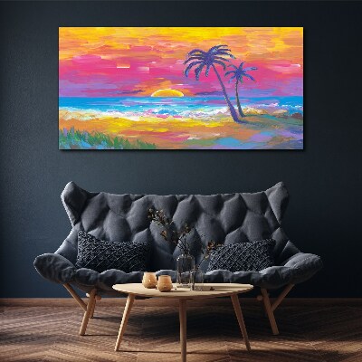 Foto auf leinwand Tropischer Sonnenuntergang über dem Meer