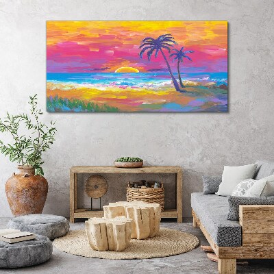 Foto auf leinwand Tropischer Sonnenuntergang über dem Meer