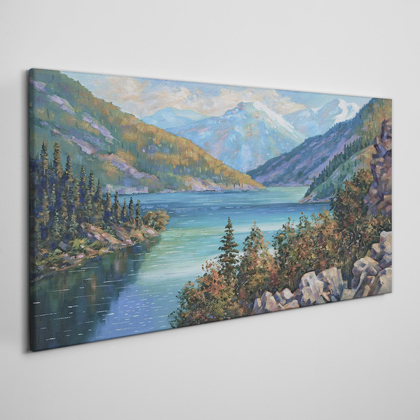 Foto auf leinwand Berglandschaft am See