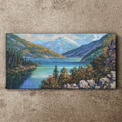 Foto auf leinwand Berglandschaft am See