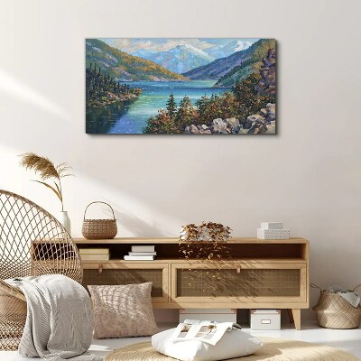 Foto auf leinwand Berglandschaft am See
