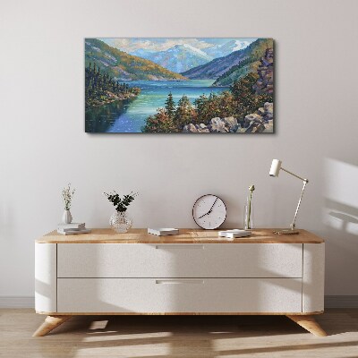 Foto auf leinwand Berglandschaft am See