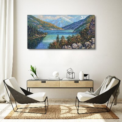 Foto auf leinwand Berglandschaft am See