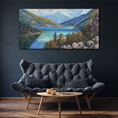 Foto auf leinwand Berglandschaft am See