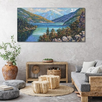 Foto auf leinwand Berglandschaft am See