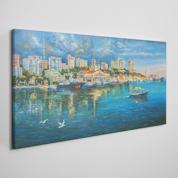 Bild auf leinwand Hafenstadt in der Sonne