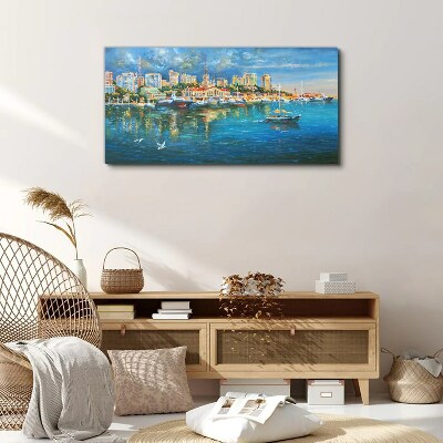 Bild auf leinwand Hafenstadt in der Sonne