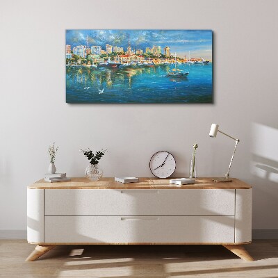 Bild auf leinwand Hafenstadt in der Sonne