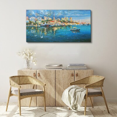 Bild auf leinwand Hafenstadt in der Sonne