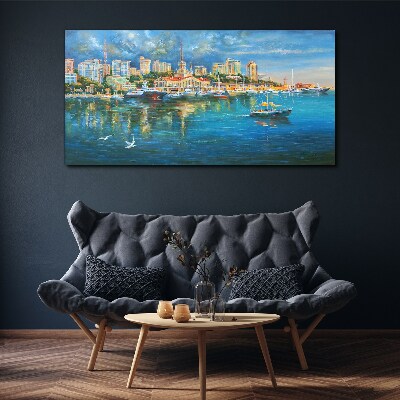 Bild auf leinwand Hafenstadt in der Sonne