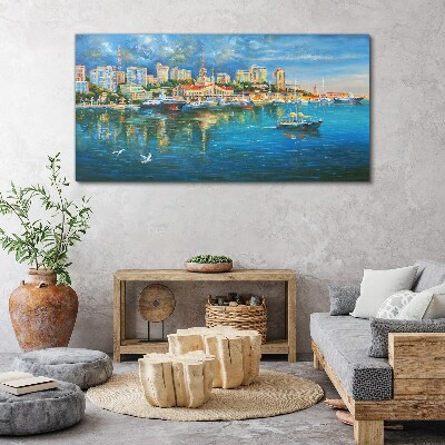 Bild auf leinwand Hafenstadt in der Sonne
