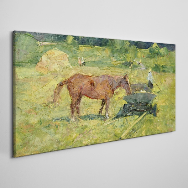 Foto auf leinwand Ländliche Szene mit Pferd