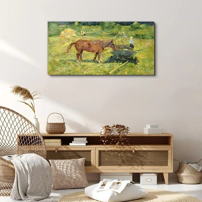 Foto auf leinwand Ländliche Szene mit Pferd