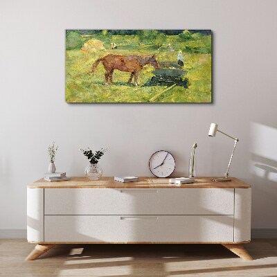 Foto auf leinwand Ländliche Szene mit Pferd