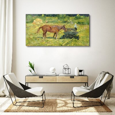 Foto auf leinwand Ländliche Szene mit Pferd