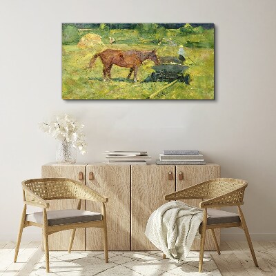 Foto auf leinwand Ländliche Szene mit Pferd