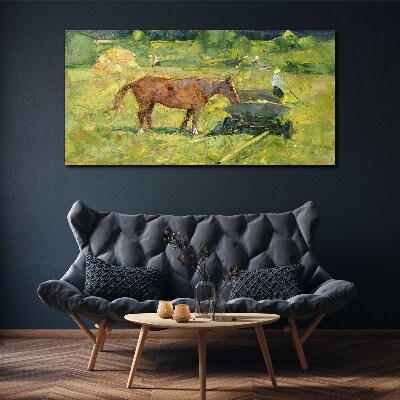 Foto auf leinwand Ländliche Szene mit Pferd