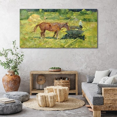 Foto auf leinwand Ländliche Szene mit Pferd